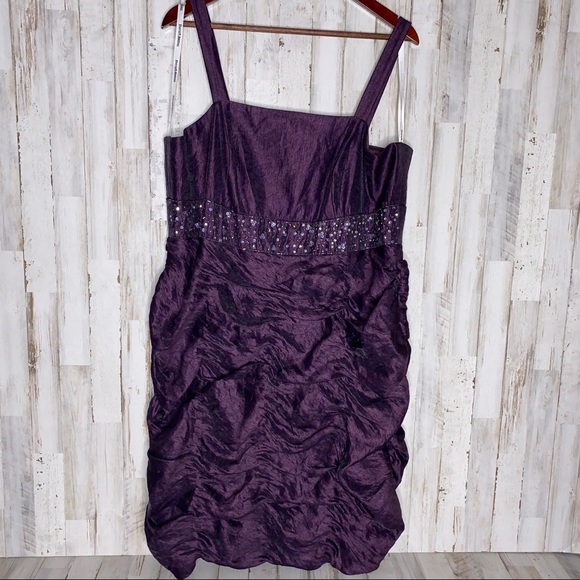 David's Bridal Dresses & Skirts - David’s Bridal Purple Satin Sequins Party Dress